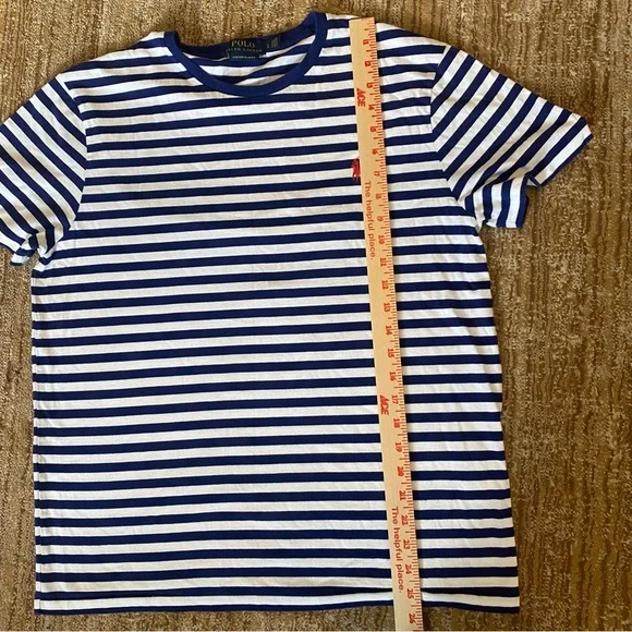 Polo Ralph Lauren Custom Slim Fit Stripe Top in Navy and White L - Picture 9 of 12